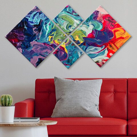 Set 4 tablouri decorative, 4MDF593532788, MDF, Imprimat UV, Multicolor