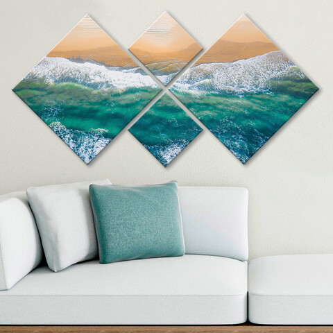 Set 4 tablouri decorative, 4MDF595284, MDF, Imprimat UV, Multicolor