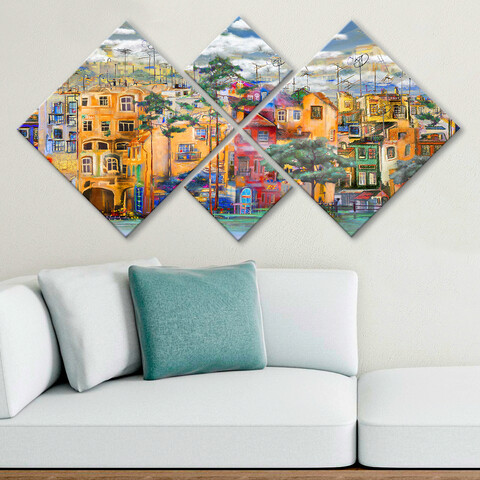 Set 4 tablouri decorative, 4MDF621739496, MDF, Imprimat UV, Multicolor