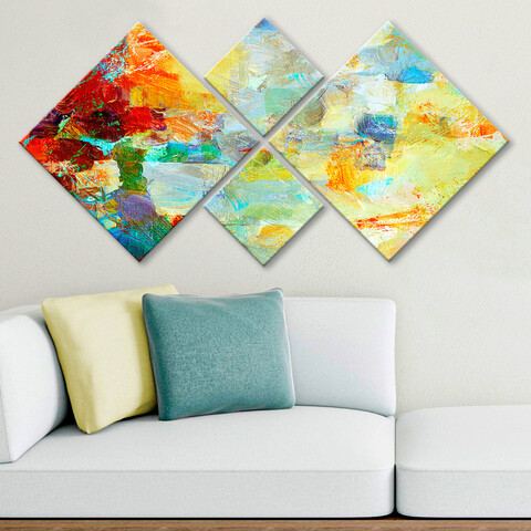Set 4 tablouri decorative, 4MDF62621662015, MDF, Imprimat UV, Multicolor