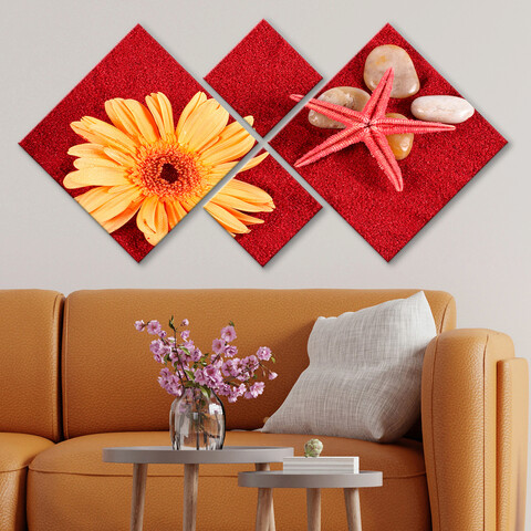 Set 4 tablouri decorative, 4MDF6347684, MDF, Imprimat UV, Multicolor