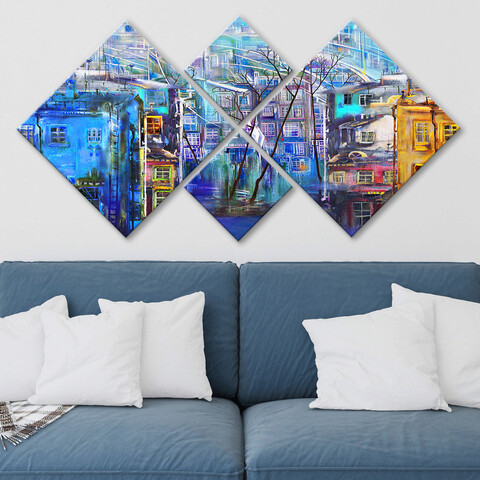 Set 4 tablouri decorative, 4MDF635417399, MDF, Imprimat UV, Multicolor