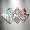 Set 4 tablouri decorative, 4MDF64894144, MDF, Imprimat UV, Multicolor
