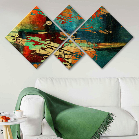 Set 4 tablouri decorative, 4MDF6520837, MDF, Imprimat UV, Multicolor