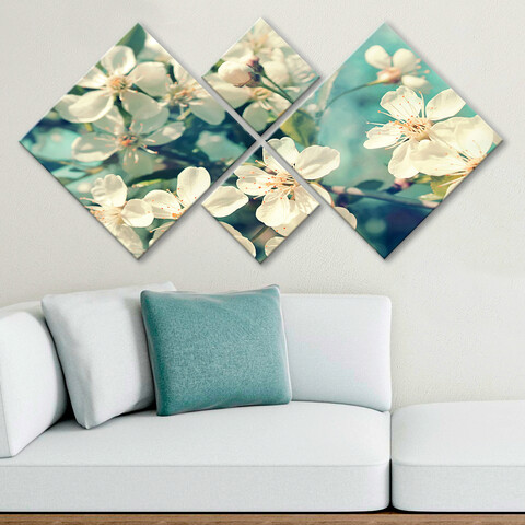 Set 4 tablouri decorative, 4MDF6826958, MDF, Imprimat UV, Multicolor