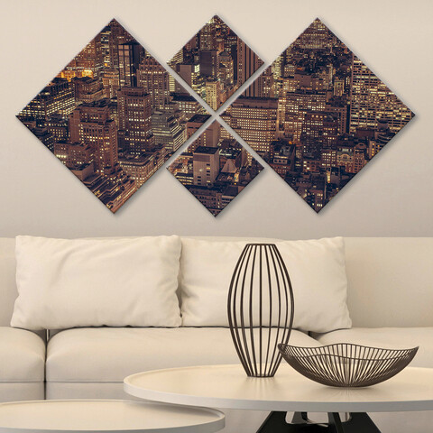 Set 4 tablouri decorative, 4MDF690868, MDF, Imprimat UV, Multicolor