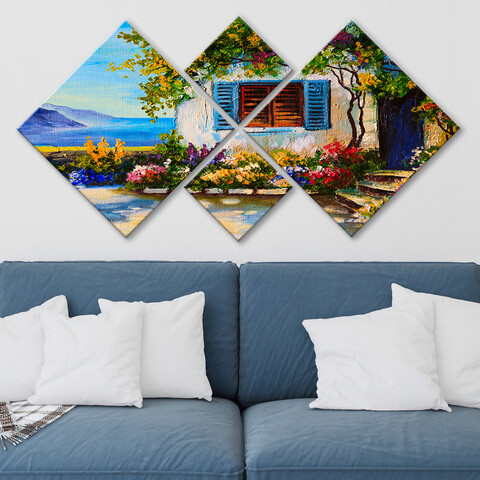 Set 4 tablouri decorative, 4MDF69323317, MDF, Imprimat UV, Multicolor