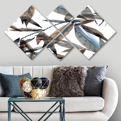 Set 4 tablouri decorative, 4MDF713354215, MDF, Imprimat UV, Multicolor