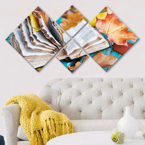 Set 4 tablouri decorative, 4MDF7208027, MDF, Imprimat UV, Multicolor