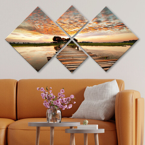 Set 4 tablouri decorative, 4MDF72082513, MDF, Imprimat UV, Multicolor