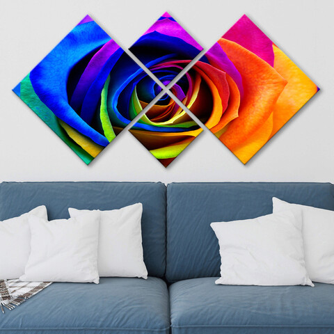Set 4 tablouri decorative, 4MDF769096285, MDF, Imprimat UV, Multicolor