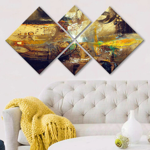 Set 4 tablouri decorative, 4MDF770618758, MDF, Imprimat UV, Multicolor