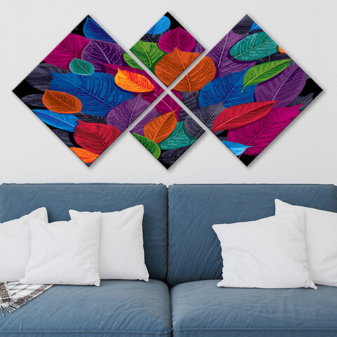 Set 4 tablouri decorative, 4MDF79077301, MDF, Imprimat UV, Multicolor