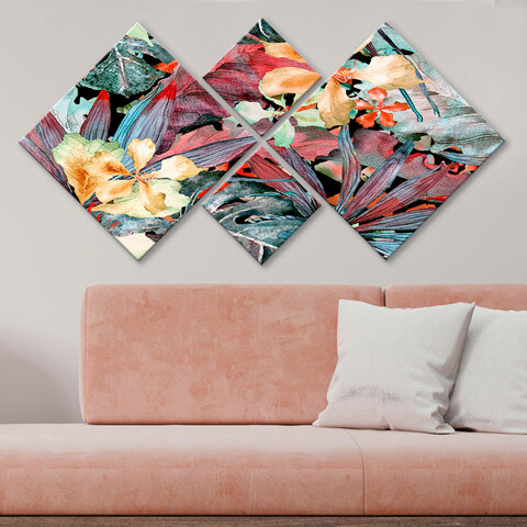 Set 4 tablouri decorative, 4MDF794486410, MDF, Imprimat UV, Multicolor