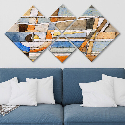 Set 4 tablouri decorative, 4MDF79924336, MDF, Imprimat UV, Multicolor