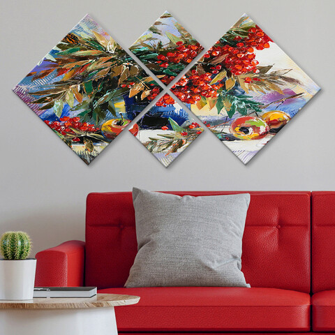 Set 4 tablouri decorative, 4MDF8014237, MDF, Imprimat UV, Multicolor