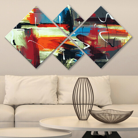 Set 4 tablouri decorative, 4MDF8603615, MDF, Imprimat UV, Multicolor