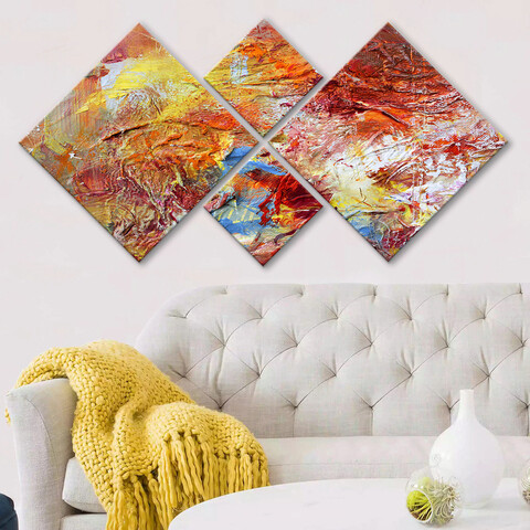 Set 4 tablouri decorative, 4MDF92391574, MDF, Imprimat UV, Multicolor
