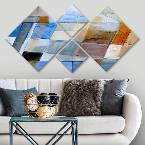 Set 4 tablouri decorative, 4MDF93191041, MDF, Imprimat UV, Multicolor