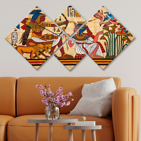 Set 4 tablouri decorative, 4MDF9571430, MDF, Imprimat UV, Multicolor