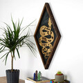 Decoratiune de perete, ART029, Lemn masiv, Dimensiune: 59 x 35 x 3 cm, Multicolor