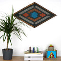 Decoratiune de perete, ART033, Lemn masiv, Dimensiune: 59 x 35 x 3 cm, Multicolor