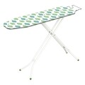 Masa de calcat Jean Green Leaf, Gimi,  110 x 33 cm, metal/bumbac/burete, alb/verde