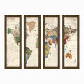 Set 4 tablouri decorative, MZM385, MDF, Imprimat UV, Multicolor