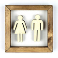 Decoratiune de perete, WC001, Lemn, Nuc/Alb