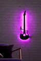 Decoratiune luminoasa LED, Guitar, MDF, 60 LED-uri, Roz