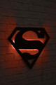 Decoratiune luminoasa LED, Superman, MDF, 60 LED-uri, Rosu