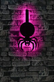 Decoratiune luminoasa LED, Spider, MDF, 60 LED-uri, Roz
