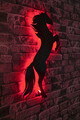 Decoratiune luminoasa LED, Wild Horse, MDF, 60 LED-uri, Rosu