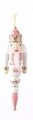 Decoratiune pentru brad Nutcracker, Decoris, 15 cm, plastic, asortat, alb/roz