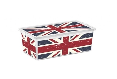 Cutie depozitare cu capac, KIS C-box Union Jack S, 11 L, plastic