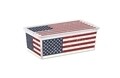 Cutie depozitare cu capac, KIS C-Box American Flag M, 18 L, plastic
