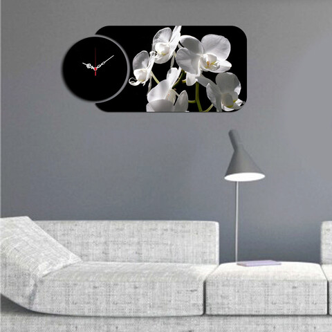 Ceas de perete, YMS-51, 100% MDF (Grosime: 3 mm) / Dimensiune: 68 x 32 cm, Multicolor