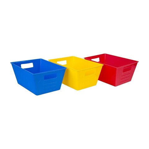 Set 3 cosulete dreptunghiulare pentru depozitare, Plastor Serve, 15.5 x 7.2 x 8 cm, plastic, multicolor