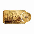 Ceas de perete, YMS-87, 100% MDF (Grosime: 3 mm) / Dimensiune: 68 x 32 cm, Multicolor