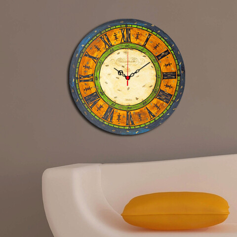 Ceas de perete, Ms-01, 100% MDF (Grosime: 5 mm) / Dimensiune: 40 cm (Diametru), Multicolor