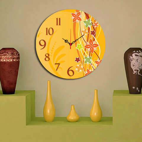 Ceas de perete, Ms-03, 100% MDF (Grosime: 5 mm) / Dimensiune: 40 cm (Diametru), Multicolor
