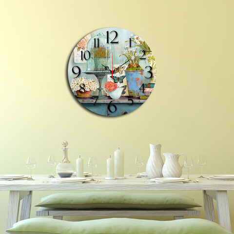 Ceas de perete, Ms-15, 100% MDF (Grosime: 5 mm) / Dimensiune: 40 cm (Diametru), Multicolor