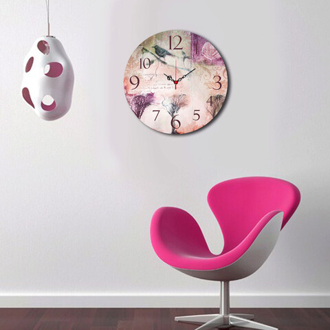 Ceas de perete, Ms-19, 100% MDF (Grosime: 5 mm) / Dimensiune: 40 cm (Diametru), Multicolor