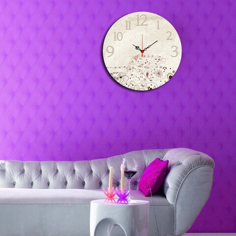 Ceas de perete, Ms-26, 100% MDF (Grosime: 5 mm) / Dimensiune: 40 cm (Diametru), Multicolor