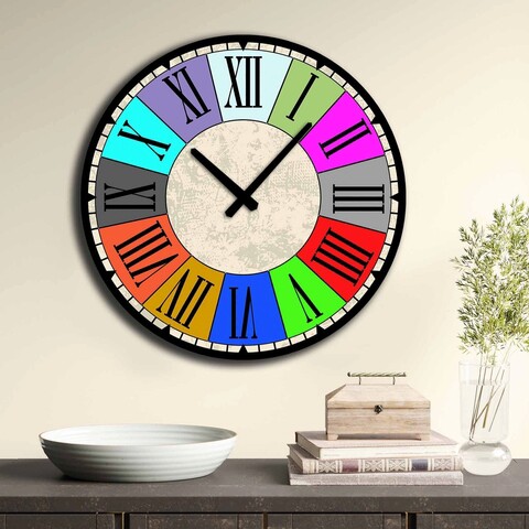Ceas de perete, 5050MS-004, 100% MDF (Thickness: 5 mm) / Size: 50 cm (Diameter), Multicolor