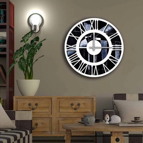 Ceas de perete, 5050MS-055, 100% MDF (Thickness: 5 mm) / Size: 50 cm (Diameter), Multicolor