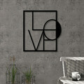 Decoratiune de perete, Love, Dimensiune: 40 x 40 cm, Negru