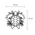Decoratiune de perete, Caretta, Metal, Dimensiune: 50 x 46,7 cm, Negru
