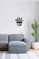 Decoratiune de perete, Cactus 2, Metal, Dimensiune: 20 x 25 cm, Negru