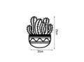 Decoratiune de perete, Cactus 3, Metal, Dimensiune: 20 x 25 cm, Negru